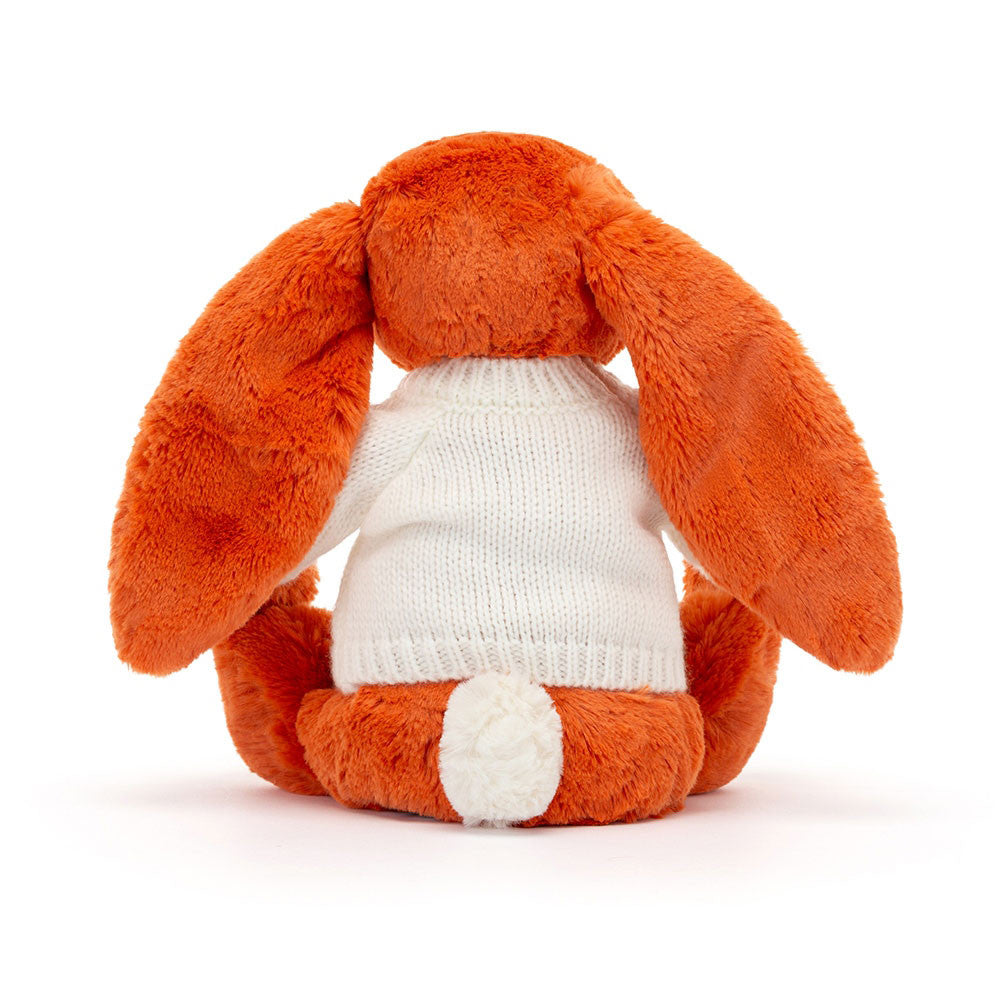 Bashful Tangerine Bunny with Personalised Cream Jumper