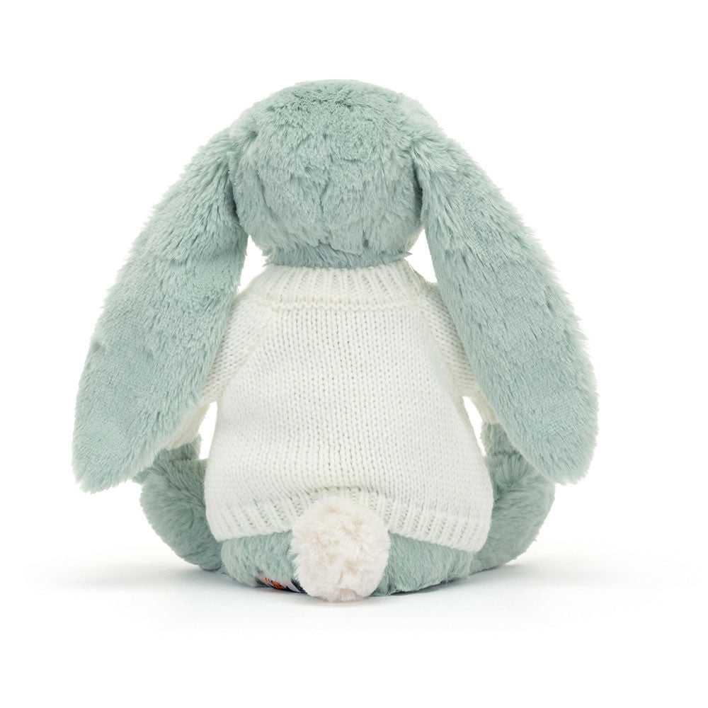 Blossom Sage Bunny with Personalised Cream Jumper