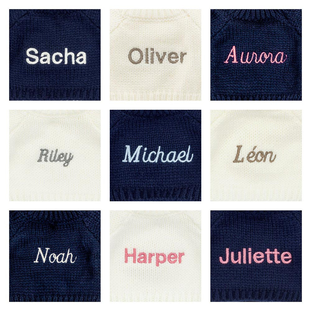 Bashful Sorrel Bunny with Personalised Navy Jumper