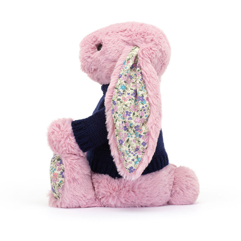 Blossom Tulip Bunny with Personalised Navy Jumper