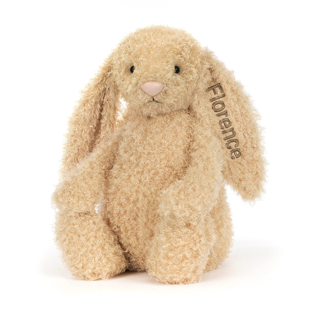 Personalised Bashful Luxe Bunny Curly Big