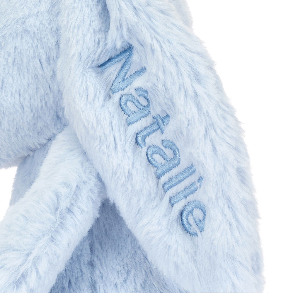 Personalised Bashful Blue Bunny Medium